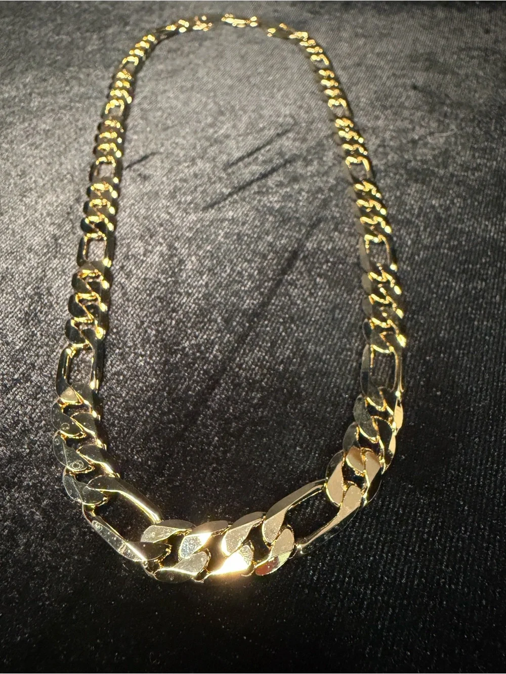 Figaro 20in 9.3MM 14K Stamped Gold Premium Finish Necklace Shine Bright